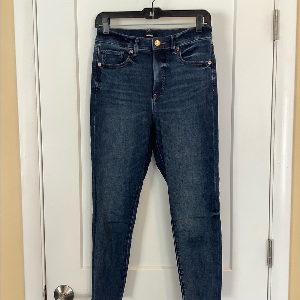 Express Women's Dark Blue Skinny Jeans 8S